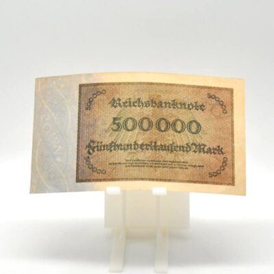 Inflationsnote über 500000Mark, mit Helix Wasserzeichen.