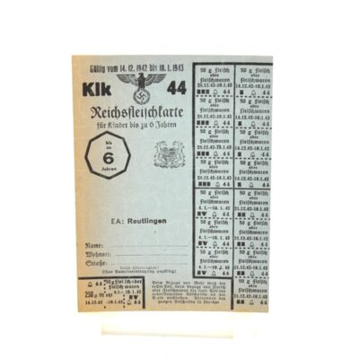 Reichsfleischkarte für Kleinkinder