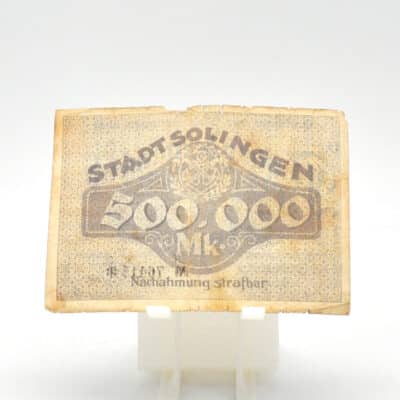 Inflationsnote über 500000 Mark Stadt Solingen