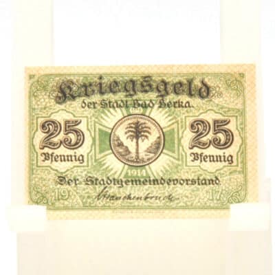 Kriegsgeld Stadt Bad Berka 25 Pfennig