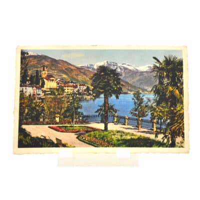 Alte Ansichtskarte von Brissago mit Lago Maggiore