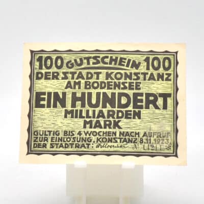 Inflationsnote über 100 Milliarden Mark