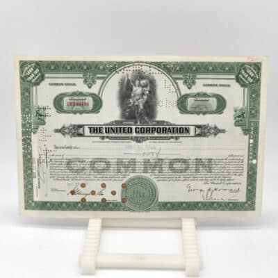 Historisches Wertpapier der United Corporation