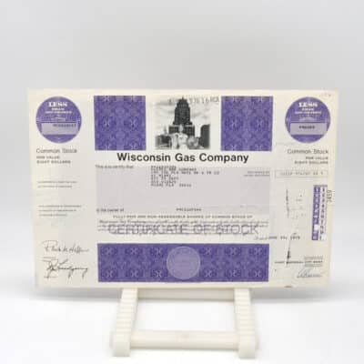 Historisches Wertpapier der Wisconsin Gas Co.