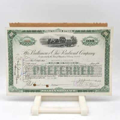 Historisches Wertpapier der Baltimore & Ohio Railroad Company