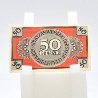 Platzanweisung über 50 Pfennig der Stadt Bielefeld