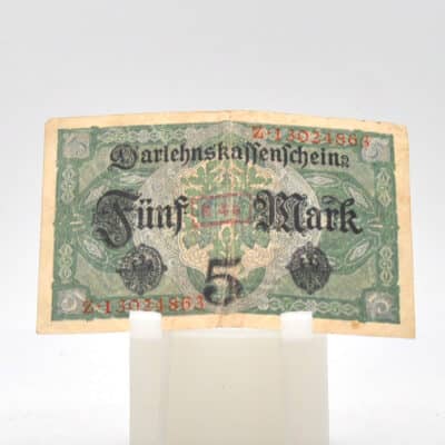 Alte Banknote/Darlehnskassenschein über 5 Mark