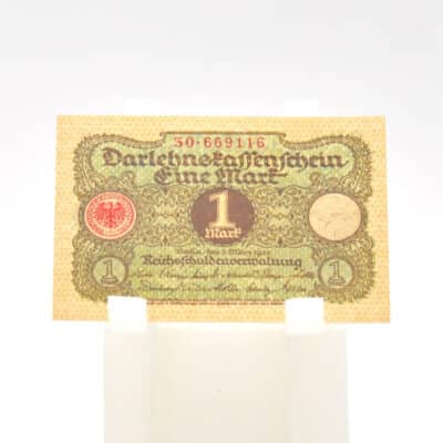 Alte Banknote/Darlehnskassenschein über 1 Mark