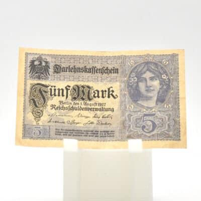 Alte Banknote/Darlehnskassenschein über 5 Mark