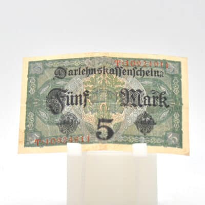 Alte Banknote/Darlehnskassenschein über 5 Mark