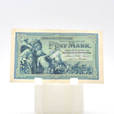 Alte Banknote/Reichskassenschein über 5 Mark