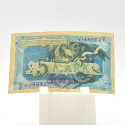 Alte Banknote/Reichskassenschein über 5 Mark