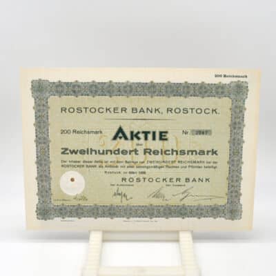 Historisches Wertpapier Rostocker Bank