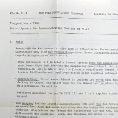 Reglement DR 54 mit zweiseitiger Beilage 1954