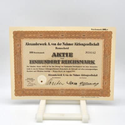 Historisches Wertpapier Alexanderwerk A. von der Nahmer AG