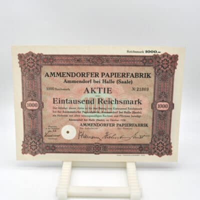 Historisches Wertpapier Ammendorfer Papierfabrik