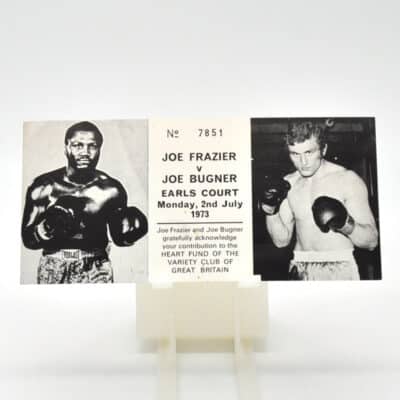 Eintrittsticket Boxkampf Frazier vs. Bugner 1973 gerahmt