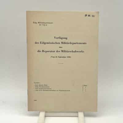 Broschur Richtlinien Maximale Reparatur-Preise für Armeeschuhwerk 1958