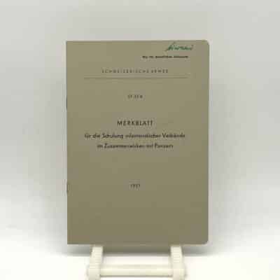 Merkblatt Schulung infanteristischer Verbände im Zusammenwirken mit Panzern