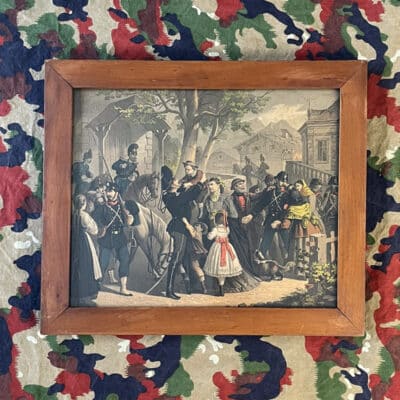 Antikes Bild mit Angehörigen der Schweizer Armee 1870/71