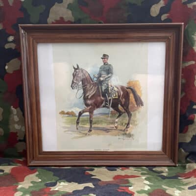 Altes Bild General Henri Guisan auf Pferd