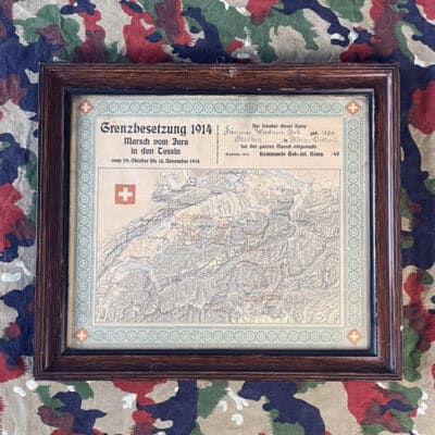 Antikes Bild Teilnahmebestätigung am Marsch vom Jura ins Tessin 1914