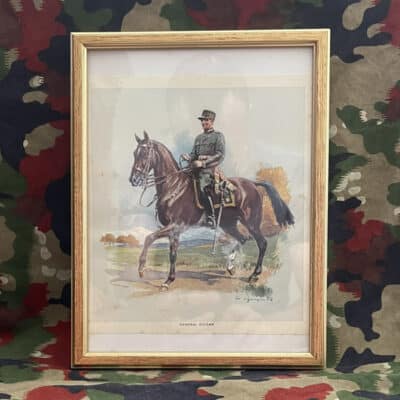 Altes Bild General Henri Guisan auf Pferd