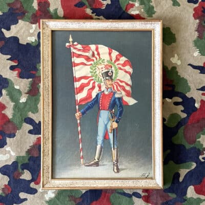 Kleines Bild Bannerträger Kanton Wallis 1815 | Fabulafero - Antiquitäten und Einzigartiges Kleines Bild Bannerträger Kanton Wallis 1815