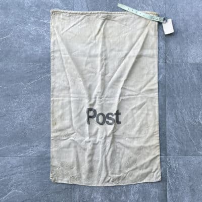 Alter Postsack aus Leinen mit Etikette | Fabulafero - Antiquitäten und Einzigartiges Alter Postsack aus Leinen mit Etikette